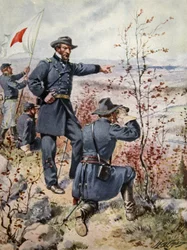 General Sherman am Kenesaw Mountain während der Schlacht von Allatoona Pass, 4. Oktober 1864